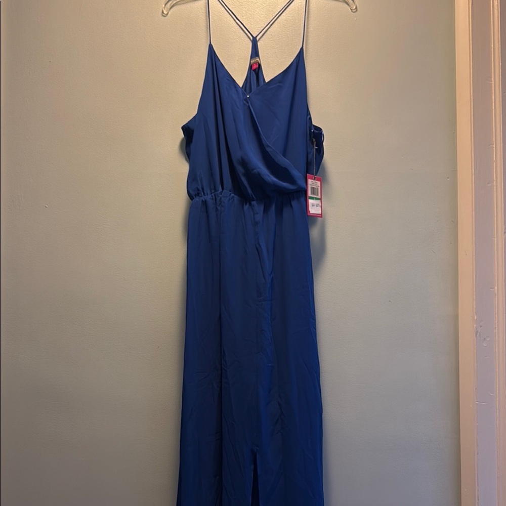 Vince Camuto Blue Spaghetti Strap Maxi Sundress